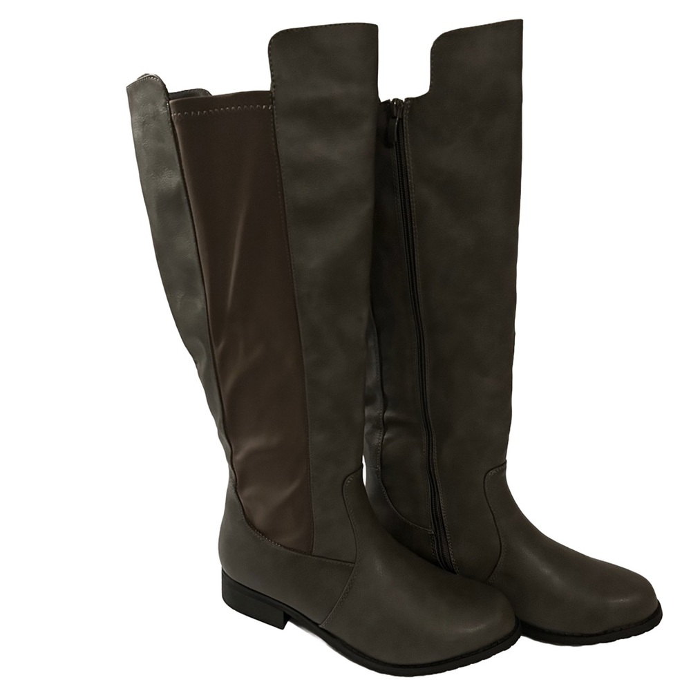 Gray Knee-High Boots